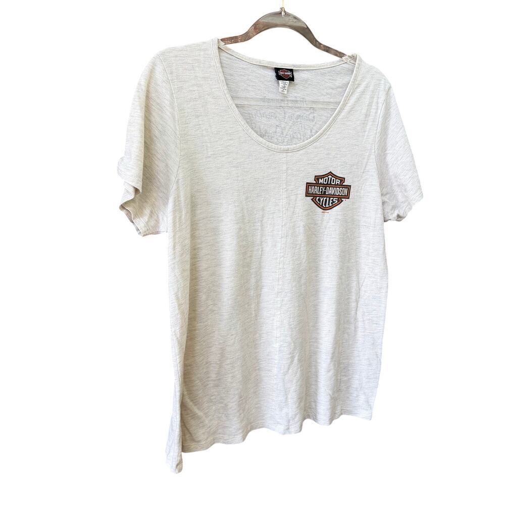 Harley Davidson Womens Tee 2X Logo Graphic Soft Wash Biker Grunge